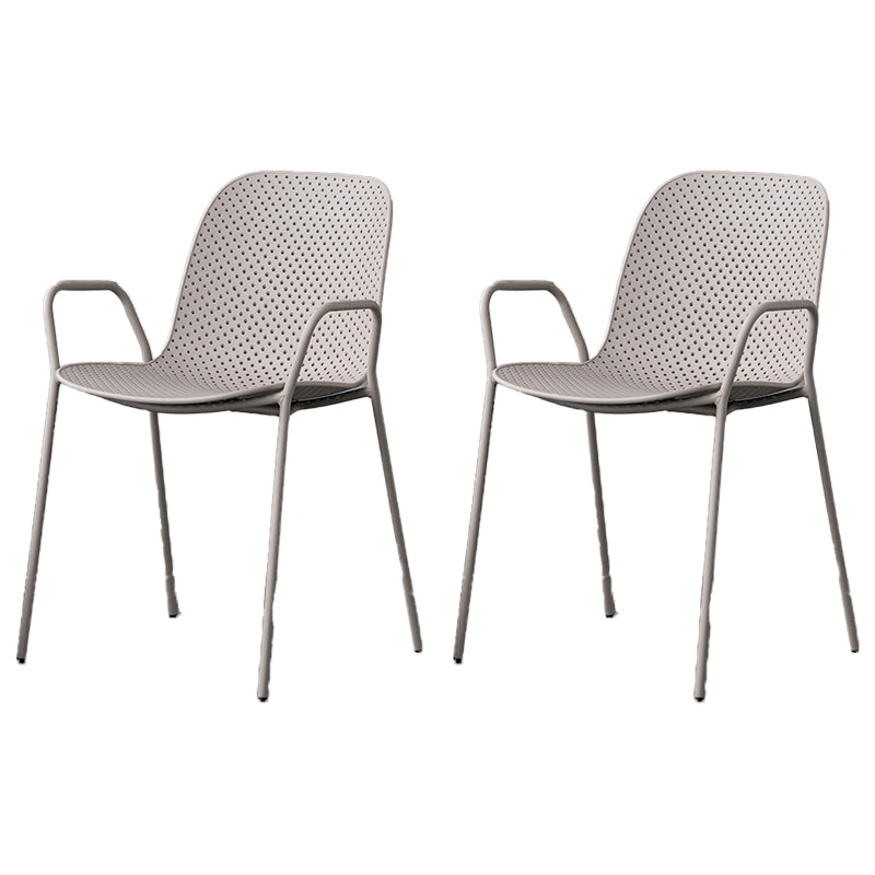 Contemporary Indoor/ Outdoor Chair Metal Dining Armchair Side Chair