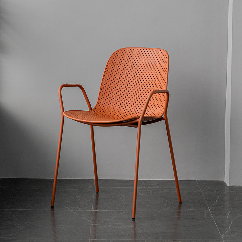 Contemporary Indoor/ Outdoor Chair Metal Dining Armchair Side Chair