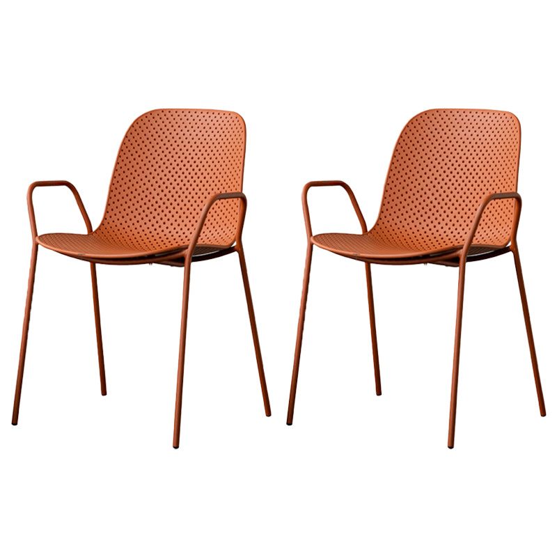 Contemporary Indoor/ Outdoor Chair Metal Dining Armchair Side Chair