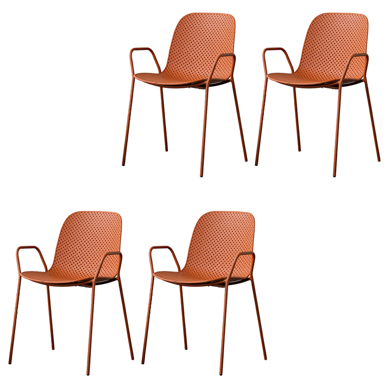 Contemporary Indoor/ Outdoor Chair Metal Dining Armchair Side Chair