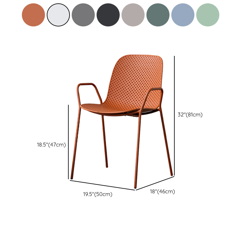 Contemporary Indoor/ Outdoor Chair Metal Dining Armchair Side Chair