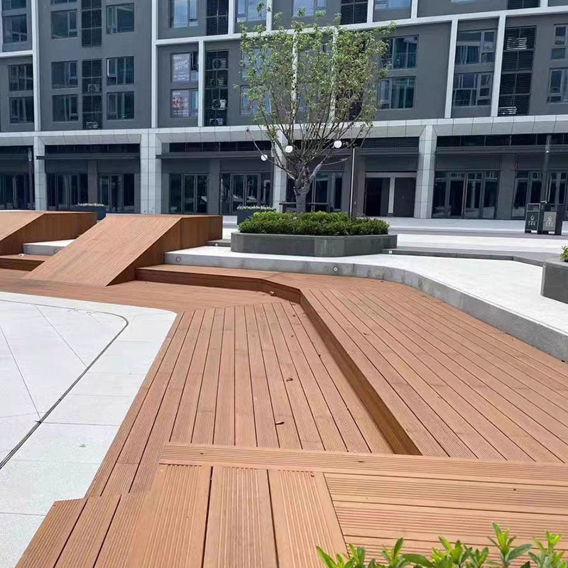 Outdoor Deck Tiles Striped Composite Wooden Snapping Deck Tiles