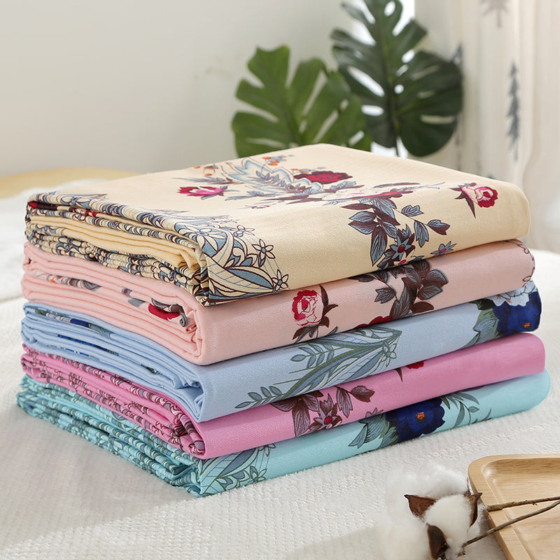 Sheet Sets Cotton Floral Printed Breathable Super Soft Wrinkle Resistant Bed Sheet Set