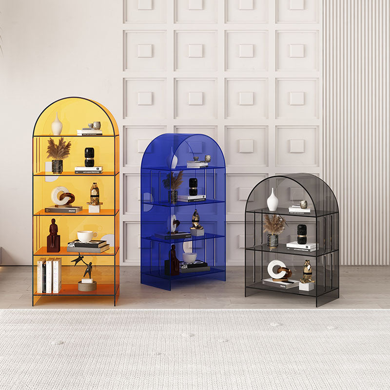 Modern Closed Back Vertical Bookshelf Acrylic Bookcase with Shelves