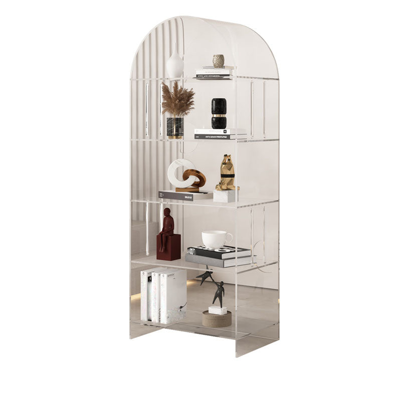 Modern Closed Back Vertical Bookshelf Acrylic Bookcase with Shelves
