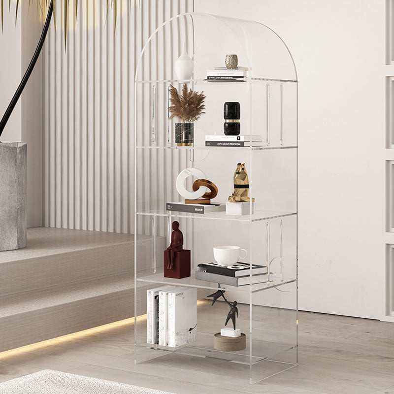 Modern Closed Back Vertical Bookshelf Acrylic Bookcase with Shelves