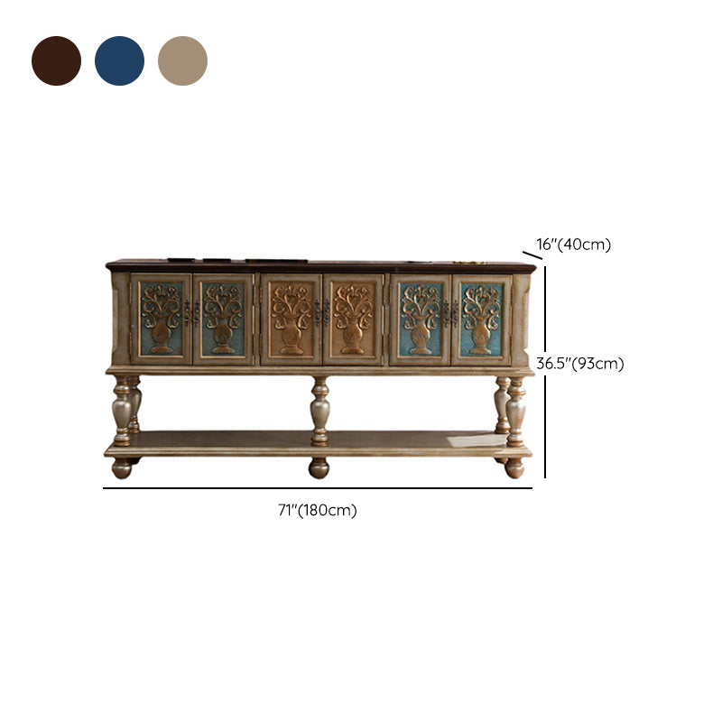 36.6" Tall Wood 3- Door Accent Cabinet, Industrial Cabinet, Distressed Wood