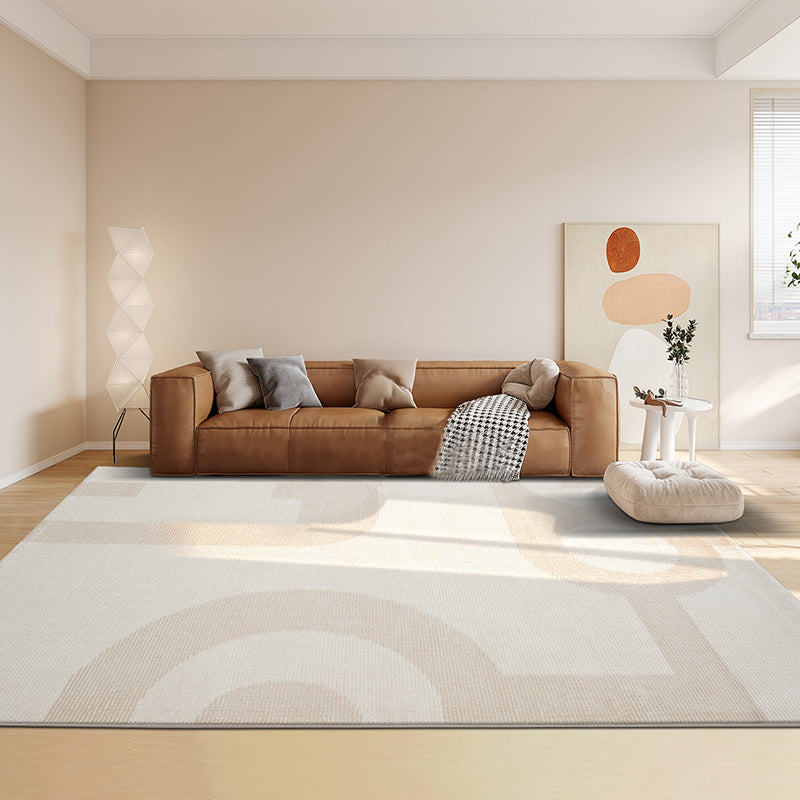 Natural Colorblock Rug Morandi Color Area Rug Polyester Easy Care Carpet for Bedroom