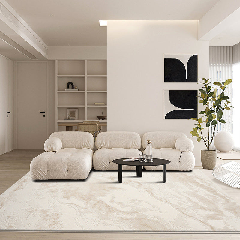 Natural Colorblock Rug Morandi Color Area Rug Polyester Easy Care Carpet for Bedroom