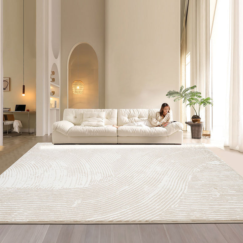 Natural Colorblock Rug Morandi Color Area Rug Polyester Easy Care Carpet for Bedroom