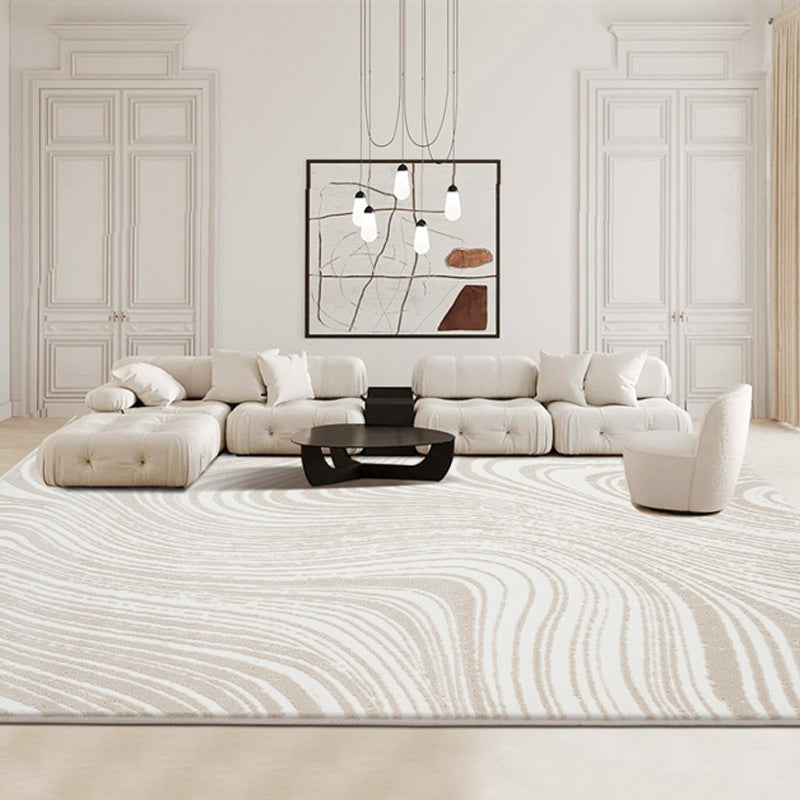 Natural Colorblock Rug Morandi Color Area Rug Polyester Easy Care Carpet for Bedroom