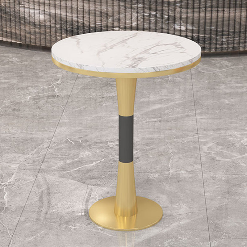 Glam Round Dinette Set with Padded Chairs 1/2/3/5 Pcs White Stone Dining Set for Home