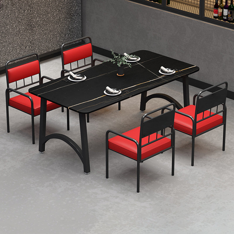 Modern Furniture 1/2/3/5/7/9 Pieces Sintered Stone Dining Set in Black