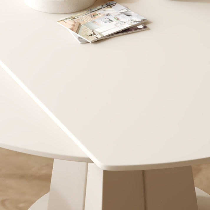 Contemporary 1/2/4/5/7 Pieces Furniture Round Stone Dining Set in White