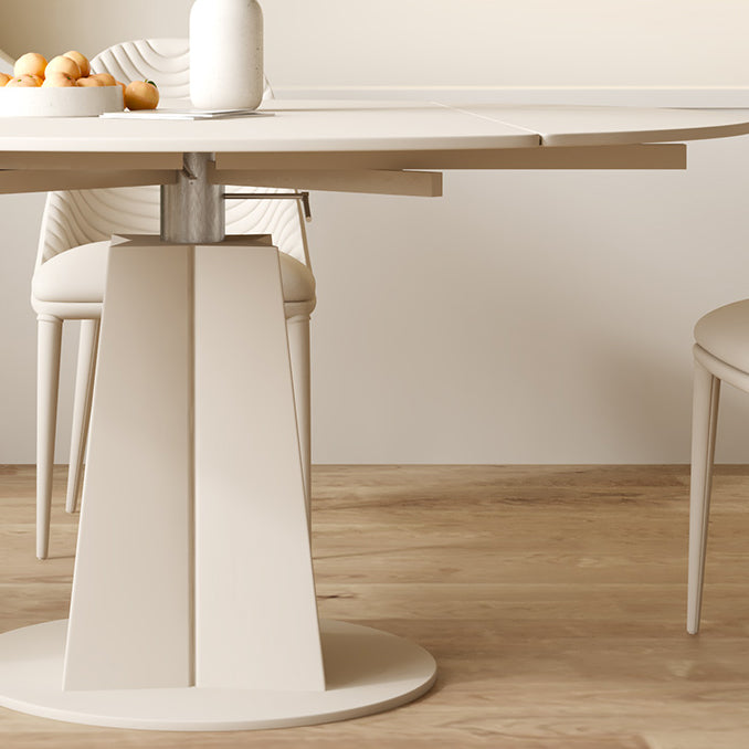 Contemporary 1/2/4/5/7 Pieces Furniture Round Stone Dining Set in White