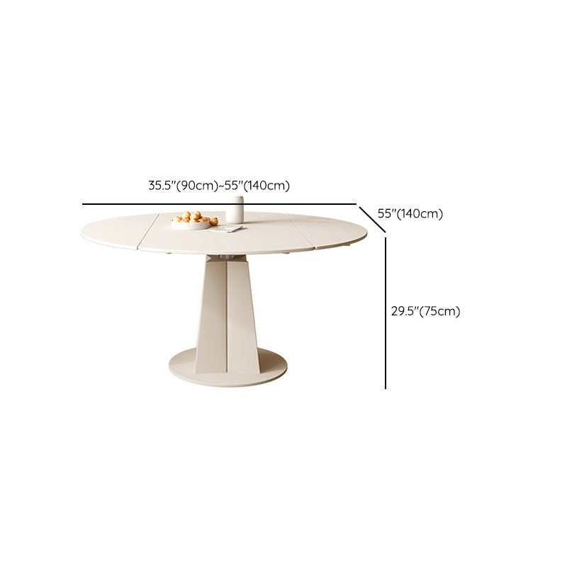 Contemporary 1/2/4/5/7 Pieces Furniture Round Stone Dining Set in White