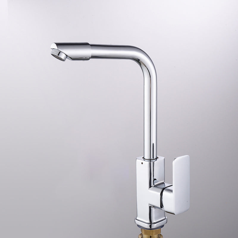 Modern Style Kitchen Faucet Lever Handle Copper Square Kitchen Faucet