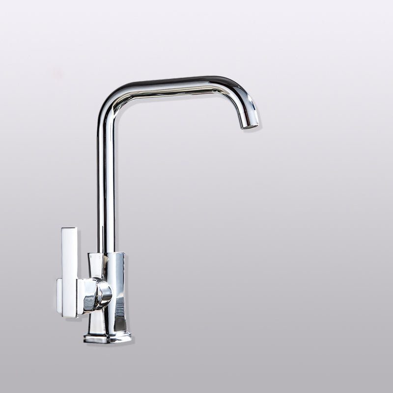 Modern Style Kitchen Faucet Lever Handle Copper Square Kitchen Faucet