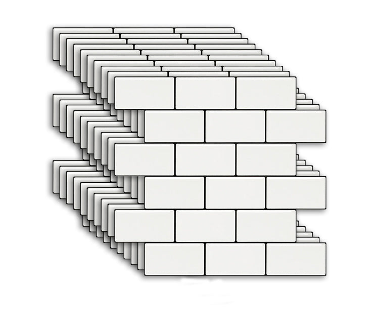White Subway Tile Water-resistant PVC Peel & Stick Tile for Backsplash Wall