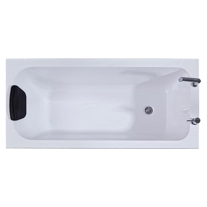 Modern Rectangular Freestanding Bath Acrylic Soaking Pop-up Drain Bathtub