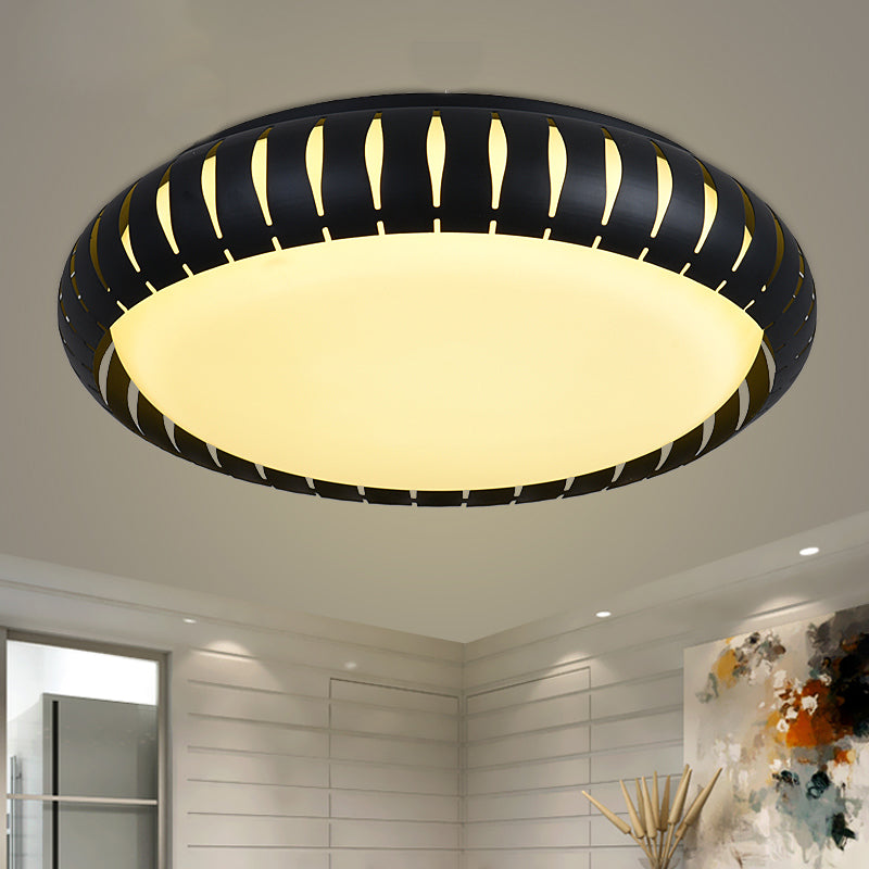 Metalen donut inbouwverlichting Hedendaags wit/zwart LED-inbouwarmatuur met uitgehold ontwerp in wit/warm/3 kleuren licht
