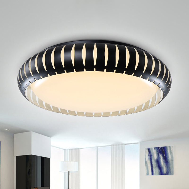 Metalen donut inbouwverlichting Hedendaags wit/zwart LED-inbouwarmatuur met uitgehold ontwerp in wit/warm/3 kleuren licht