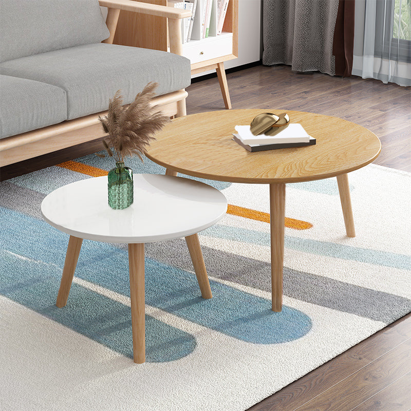 Contemporary Coffee Table Wooden 3 Legs Coffee Cocktail Table