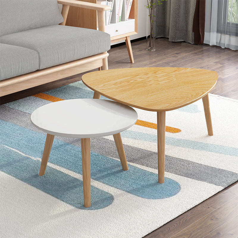Contemporary Coffee Table Wooden 3 Legs Coffee Cocktail Table