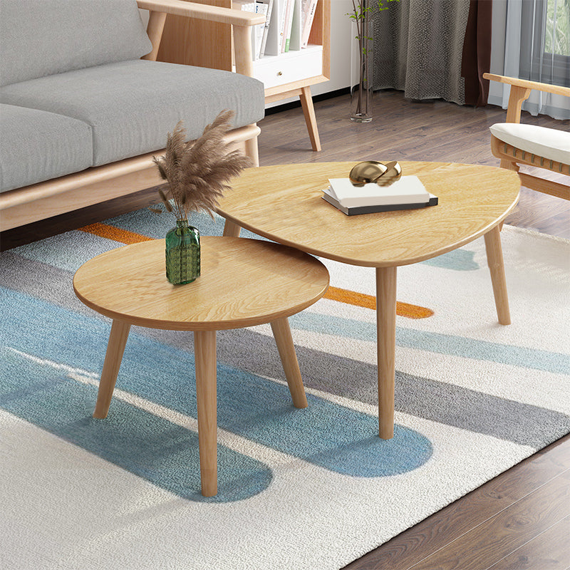 Contemporary Coffee Table Wooden 3 Legs Coffee Cocktail Table