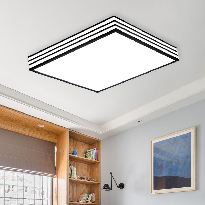 Kaskadierte quadratische Einbauleuchte aus nordischem Metall mit LED-Deckeneinbau in Weiß und Schwarz in warmem/weißem/3-Farben-Licht