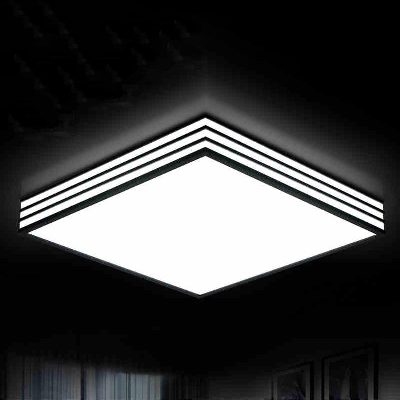 Kaskadierte quadratische Einbauleuchte aus nordischem Metall mit LED-Deckeneinbau in Weiß und Schwarz in warmem/weißem/3-Farben-Licht
