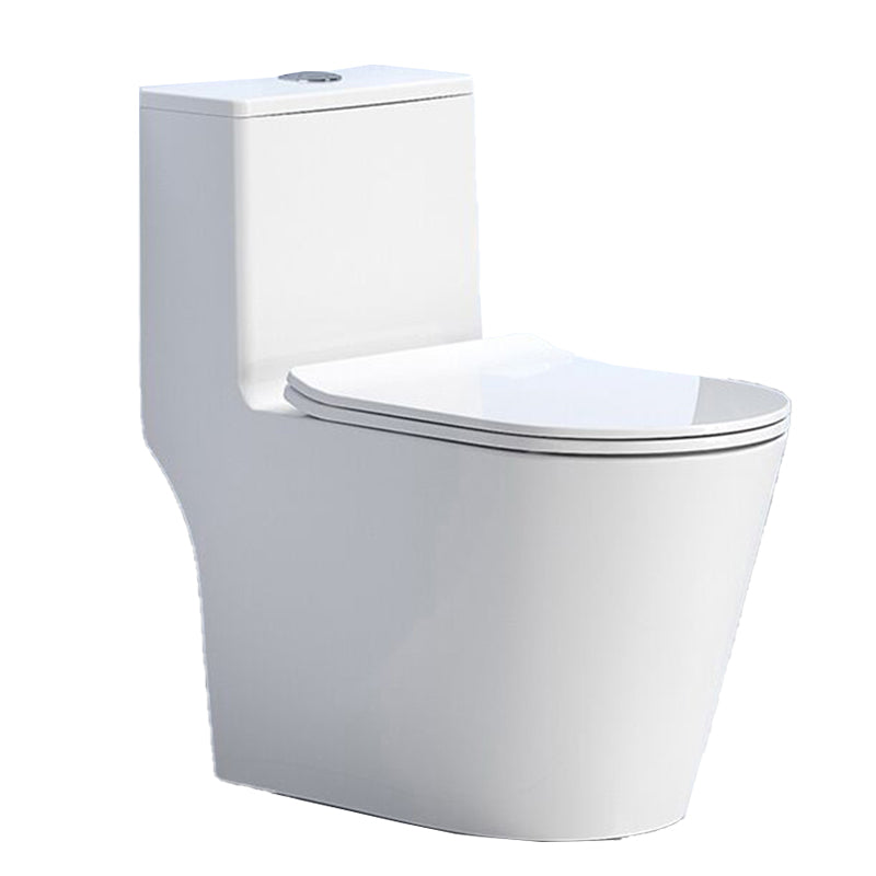Traditional Floor Mount White Toilet Slow Close Seat Included Toilet Bowl for Bathroom