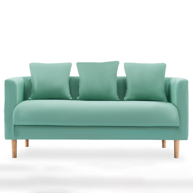 3-Seater Single Cushion Sofa Scandinavian Linen Sofa with 3 Pillows