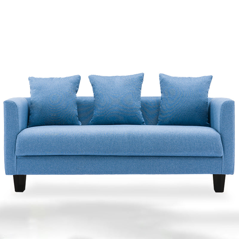 3-Seater Single Cushion Sofa Scandinavian Linen Sofa with 3 Pillows
