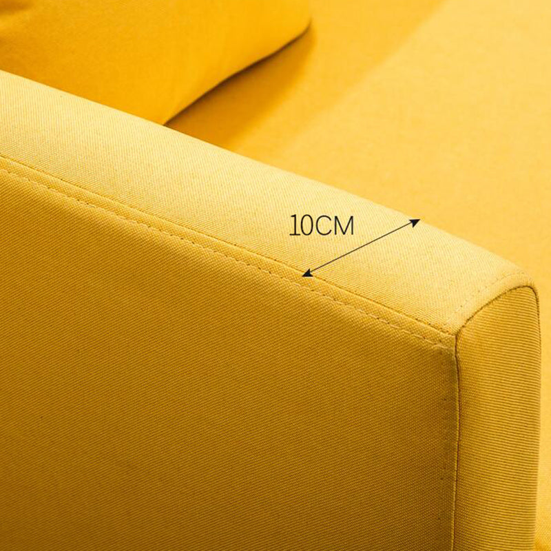 3-Seater Single Cushion Sofa Scandinavian Linen Sofa with 3 Pillows