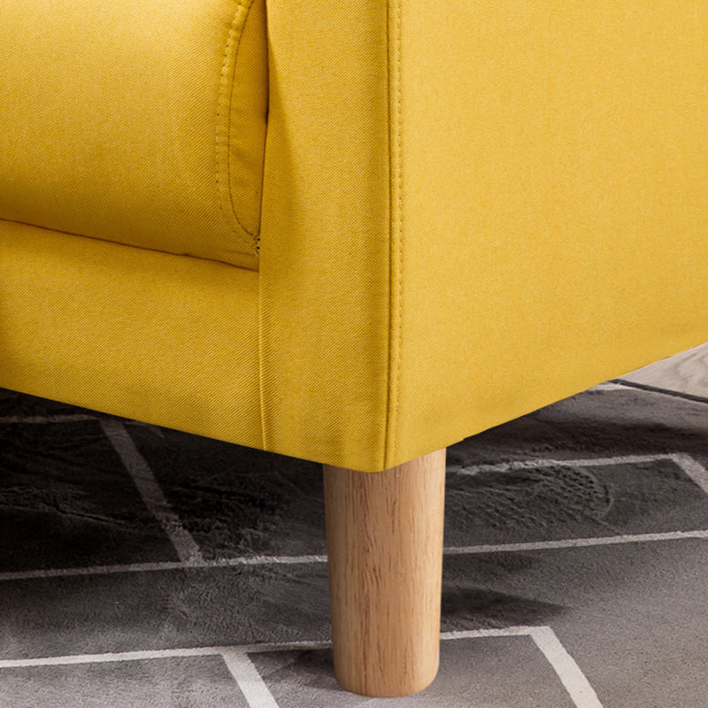 3-Seater Single Cushion Sofa Scandinavian Linen Sofa with 3 Pillows