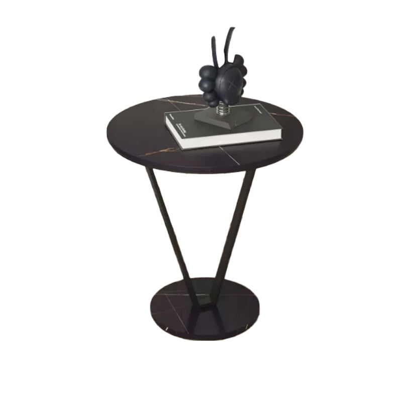 19"W Contemporary Corner Table Metal Round Accent Side Table