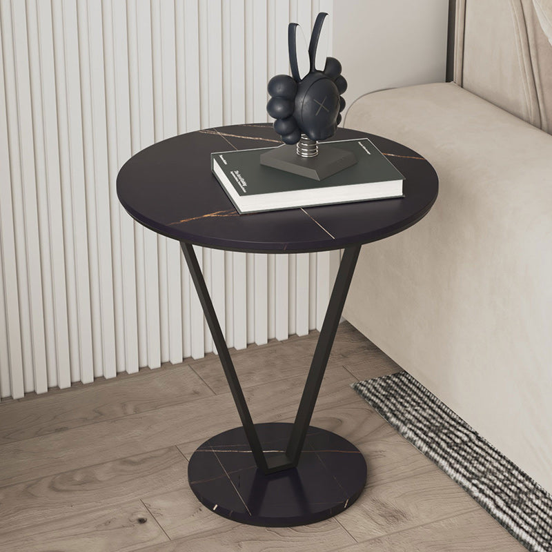 19"W Contemporary Corner Table Metal Round Accent Side Table