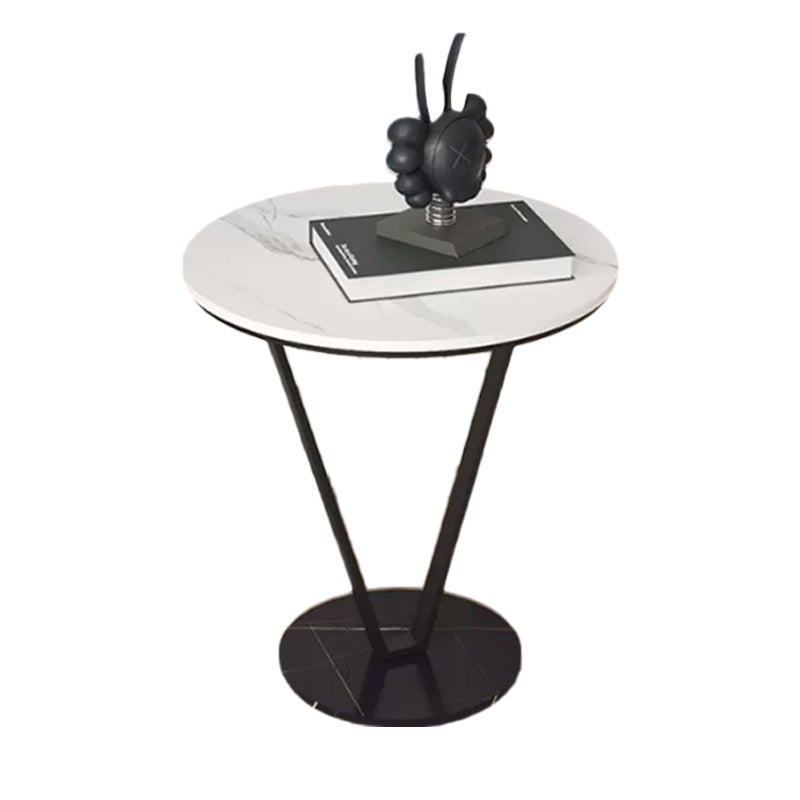 19"W Contemporary Corner Table Metal Round Accent Side Table