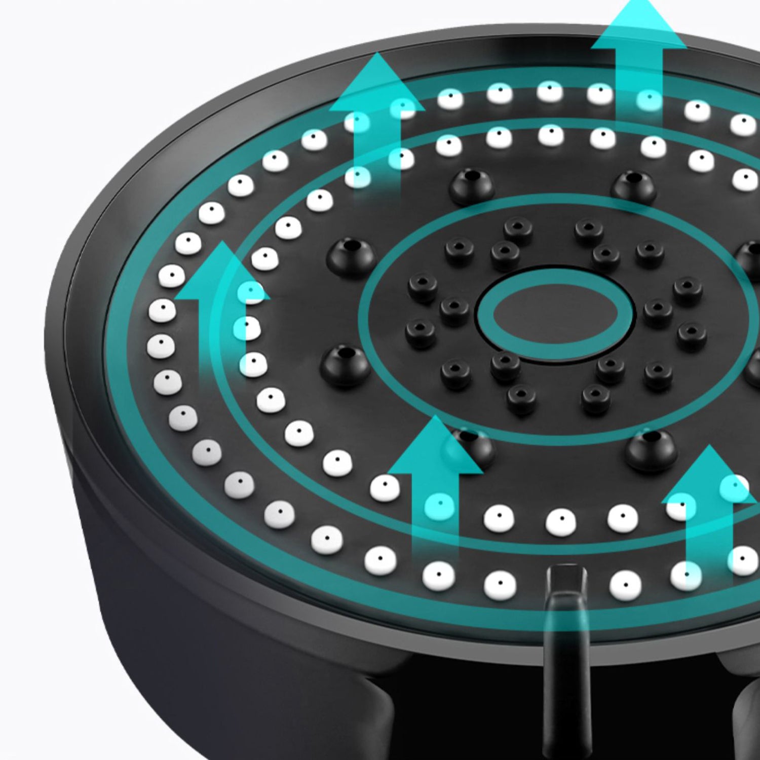 Round Hand Shower Adjustable Spray Pattern Wall-Mount Showerhead