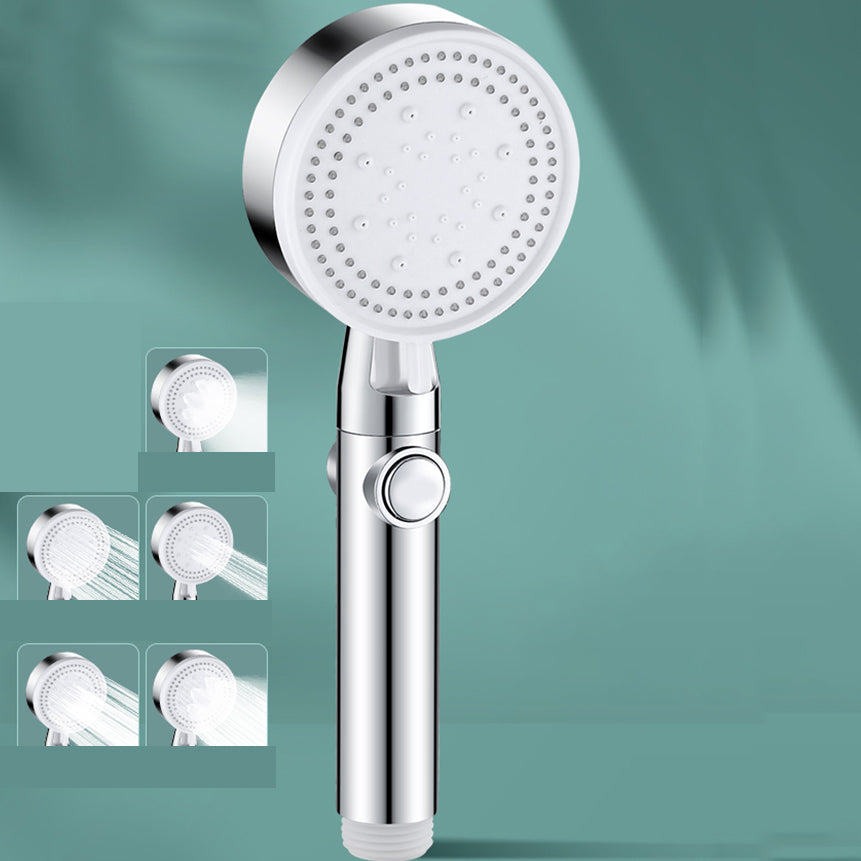 Contemporary Round Hand Shower Adjustable Spray Pattern Wall-Mount Showerhead