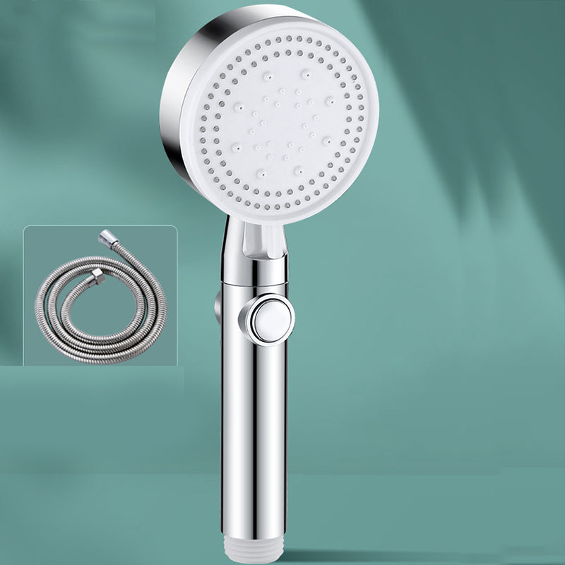 Contemporary Round Hand Shower Adjustable Spray Pattern Wall-Mount Showerhead