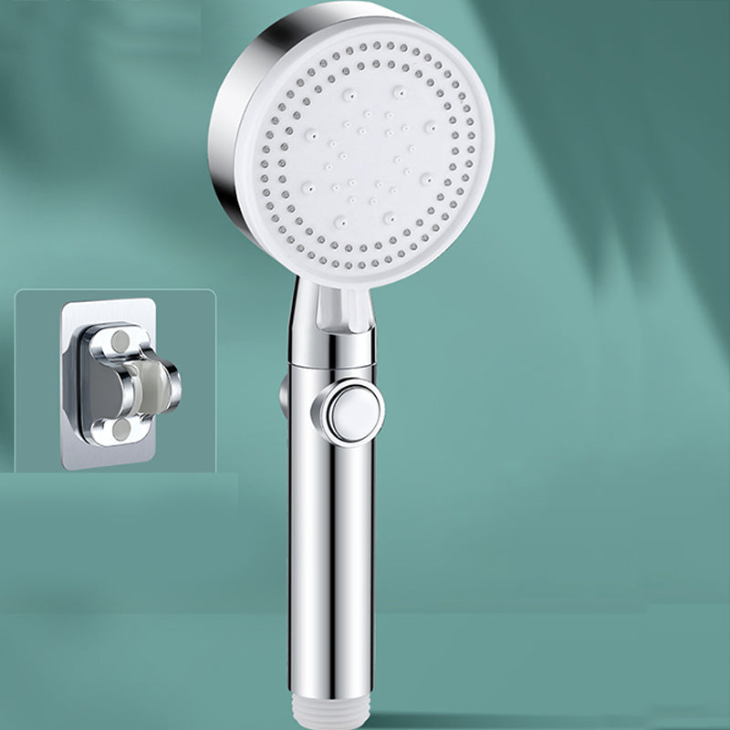 Contemporary Round Hand Shower Adjustable Spray Pattern Wall-Mount Showerhead
