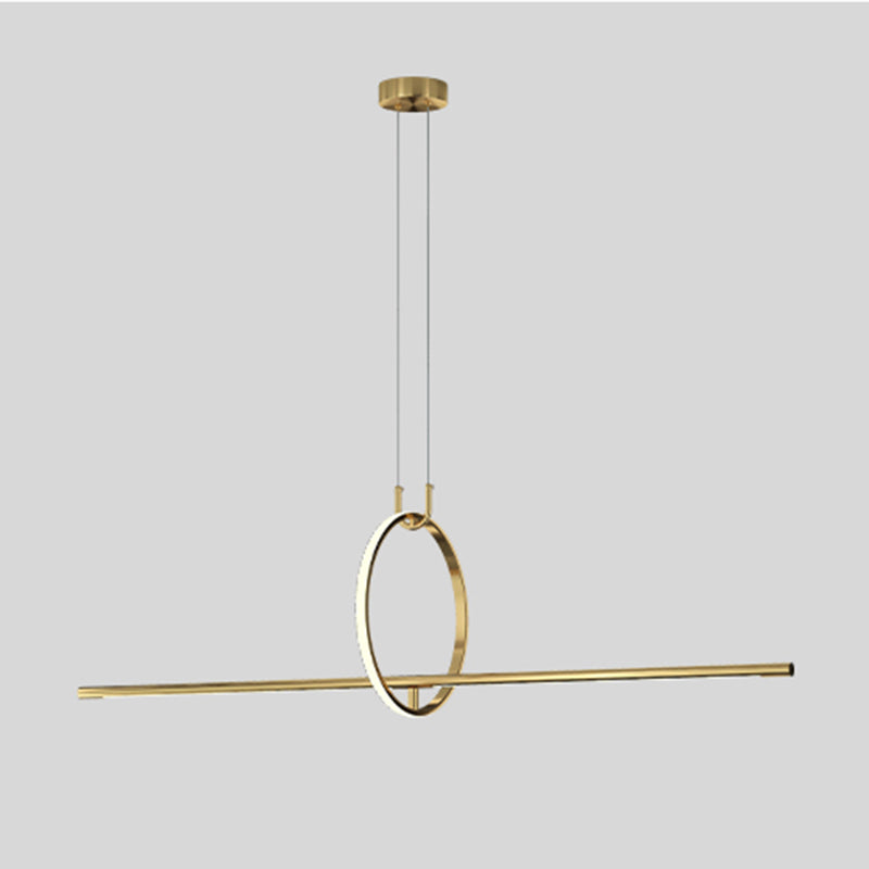 Post Modern 2 - Light Kitchen Island Fixture Iron LED Pendant Ceiling in Black / Gold