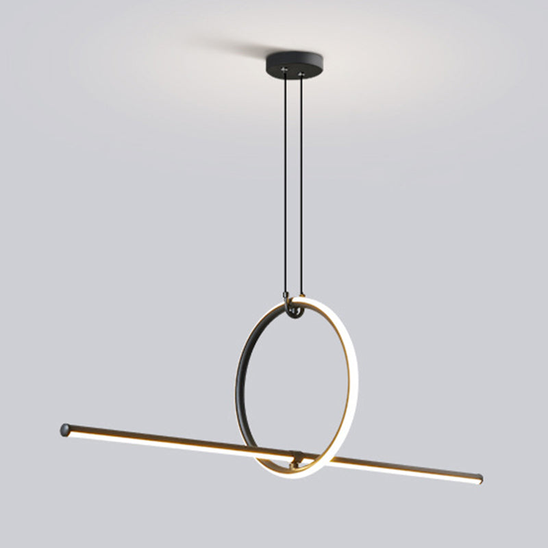 Post Modern 2 - Light Kitchen Island Fixture Iron LED Pendant Ceiling in Black / Gold