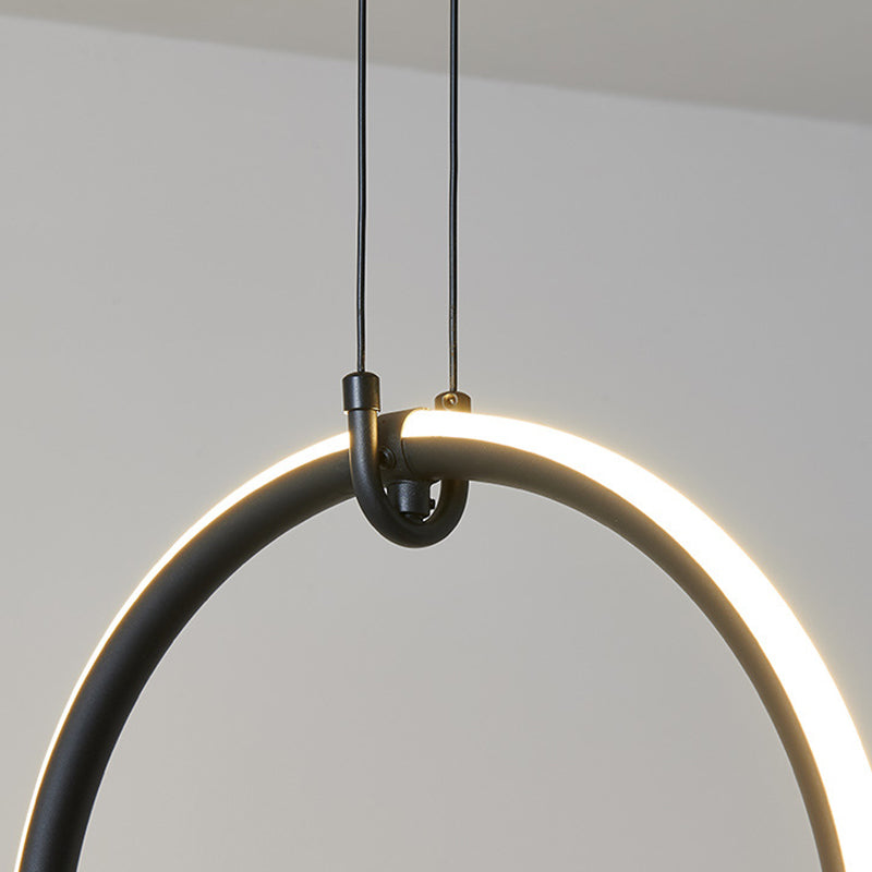 Post Modern 2 - Light Kitchen Island Fixture Iron LED Pendant Ceiling in Black / Gold