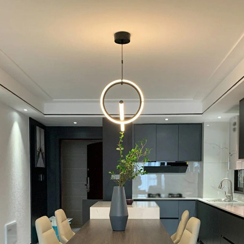 Post Modern 2 - Light Kitchen Island Fixture Iron LED Pendant Ceiling in Black / Gold