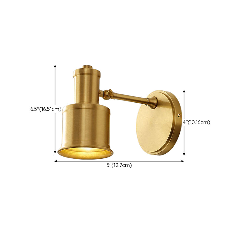Nordic Style Copper Vanity Light Cylinder Shape Vanity Lamp for Shower Room