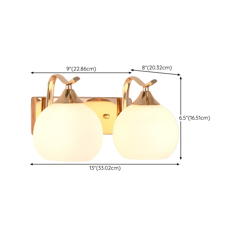 Modern Simple Golden Vanity Light Ball Shape Vanity Lamp for Shower Room