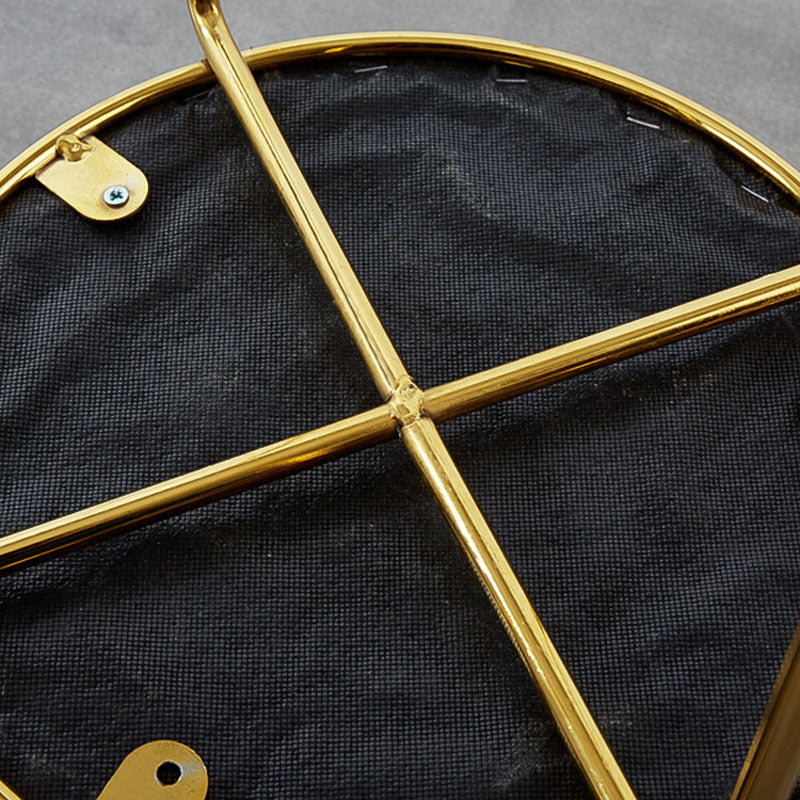 Glam Ottoman Velvet Tear Resistant Metal Legs Solid Color Round Ottoman